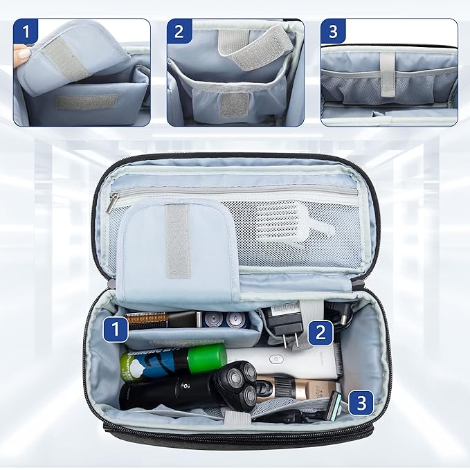 CURMIO Barber Bag for Hair Clippers, Men Grooming Travel Case for Electronic Shaver, Hair Trimmer and Hair Cutting Tools, Black, Bag Only
