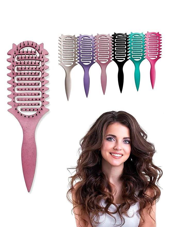 Curl Defining Brush,2026 Vented Hair Brush for Detangling Styling,Curl Defining Brush,Shaping And Defining Curls For Women And Men(Pink)