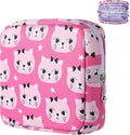 Period Bag Pouch, Canvas Sanitary Napkin Storage Bag for Girls Womens, Portable Sanitary Napkin Period Pad Pouch for Purse, Small Make Up Pouches(N0469)