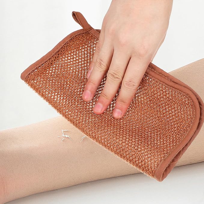 Lurrose Exfoliating Face Washcloth 8pcs Body Scrubber Hanging Bath Cloth African Net Sponge Shower Loofah Skin Wash Towel Facial Makeup Remover for Back Knee Joint