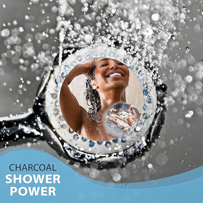 SHOWER BOUQUET Loofah-Charcoal Bath-Sponge-4-Pack // Extra-Large 75g Soft Mesh Black Loofa Lufa Loufa Luffa Puff Set/Exfoliating Body Scrubber for Women and Men - Exfoliate & Soothe Face & Body
