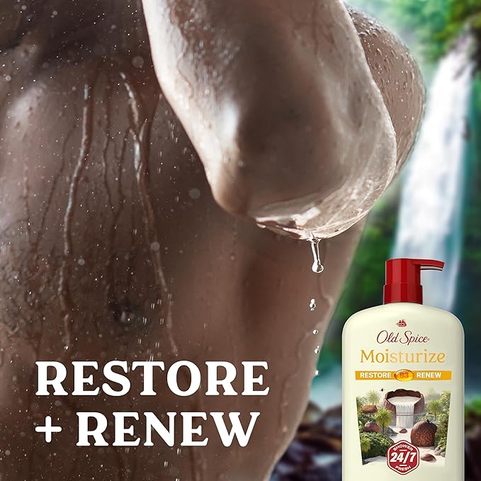 Old Spice Cleansing Body Wash for Men, 24/7 Shower Fresh with Lasting Scent, Restore & Renew, Gentle on Skin, Vitamin B3, Moisturize with Shea Butter Scent, 30 oz (Pack of 4)
