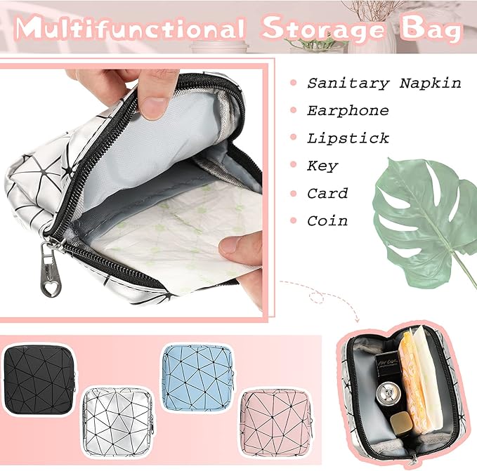 Weewooday 4 Pcs Small Quilted Makeup Bag Travel Cosmetic Makeup Bags Organizer Sanitary Napkin Storage Bag Floral Cotton Coquette Aesthetic Toiletry Bags for Women Girls(5x5x1.6inch,Classic)