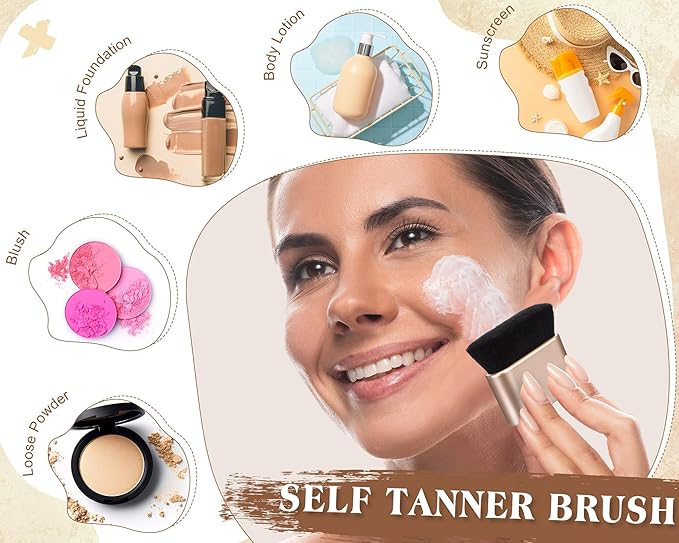 5 Pcs Self Tanning Mitt Applicator Set with Self Tanner Mitt Exfoliating Glove Tanning Back Lotion Applicator Mini Glove Tanner Brush for Self Sunless Tanning Oil Lotion Mousse