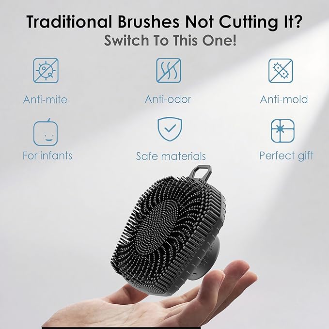Face Scrubber & African Net, Silicone Exfoliating Brush for Men Women, Facial Cleansing Brush, Manual Waterproof Cleansing Skin Care, Blackhead Removing Pore Cleansing Massaging Face Brushes