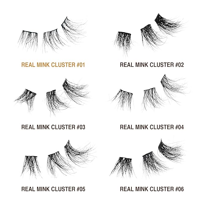 i•ENVY Extended Real Mink Lash Clusters Lashes DIY Salon Lash Extension Apply Underneath Natural Lashes for Perfect Lash Extension Effect, False Eyelashes Reusable