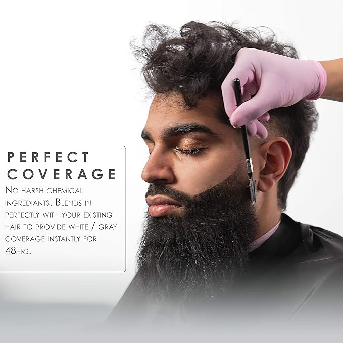 Level 3 Temporary Hair Color, Tint Brush Set & Black Tint Bowl Kit - Use for Mixing, Dying, and All Coloring Needs - For Black Hair Beards - Full Beard in Minutes - Easy to Apply