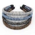 Fashion Wool Knit Hair Band - Non-Slip Resin Comb Teeth Hoop (4 Colors)