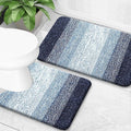 OLANLY Bathroom Rug Set 2 Piece, Soft Absorbent Microfiber Bath Mats and U-Shaped Contour Toilet Rug, Non-Slip, Machine Wash Dry, Plush Shaggy Bath Mats for Bathroom (30"x20"+24"x20", Airy Blue)