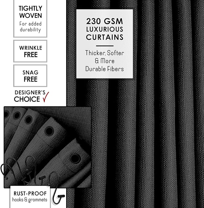 Clara Clark Bathroom Set - Black Bathroom Accessories Set, 19PC Bathroom Accessory Set, Bathroom Sets with Shower Curtain Set, Soap Dispenser & Toothbrush Holder