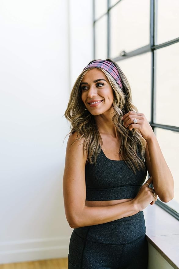 Maven Thread 4" Wide Workout Headbands for Women (2 Pack) – Non-Slip Sweatbands for Gym, Running & Yoga