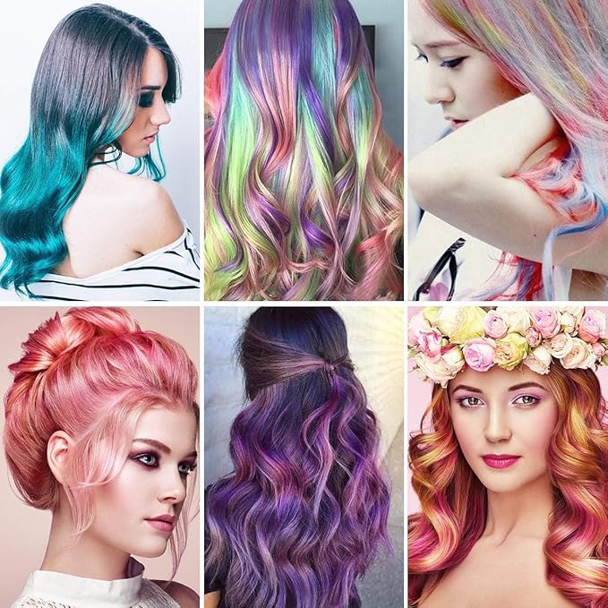 Hair Chalk Comb LAWOHO 6 Colors Temporary Hair Dye Marker Gifts for Girls Kids Adults for Halloween Christmas Birthday Party, Cosplay