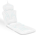 Ergonomic Full Body Bath Pillow for Bathtub, 5D Luxury Spa Cushion with 114 Non-Slip Suction Cups, Extra Long Thick Bath Pillow for Full Body Support, for Adult with Laundry Bag & Hook (Grey) (White)