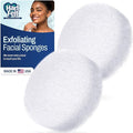 HartFelt Round Face Scrubber for Women | Reusable Facial Sponges for Daily Cleansing | Facial Exfoliating Pads for Removing Dead Skin, Dirt & Makeup | Use with Favorite Cream | Made in USA - 2 Count