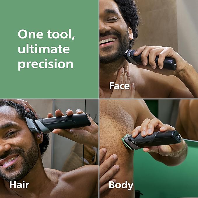 Philips Norelco All-in-One 18-Piece Trimmer 5000 Series - Shaver and Clipper for Face, Hair & Body, Self-sharpening Titanium Coated Blades, 16 Length Settings (0.5-16 mm), Wide Hair Clipper, MG5970/49