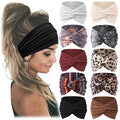 Jesries 10 PCS Women Headbands African Wide Hair Wrap Extra Turban Head Bands for Lady Large Sport Workout Stretch Non-slip Big Hair Bands