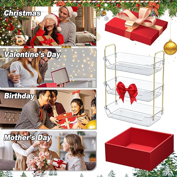 3-Tier Bathroom Organizer Countertop – Makeup, Perfume, and Skincare Storage Tray for Bathroom, Dresser, and Vanity