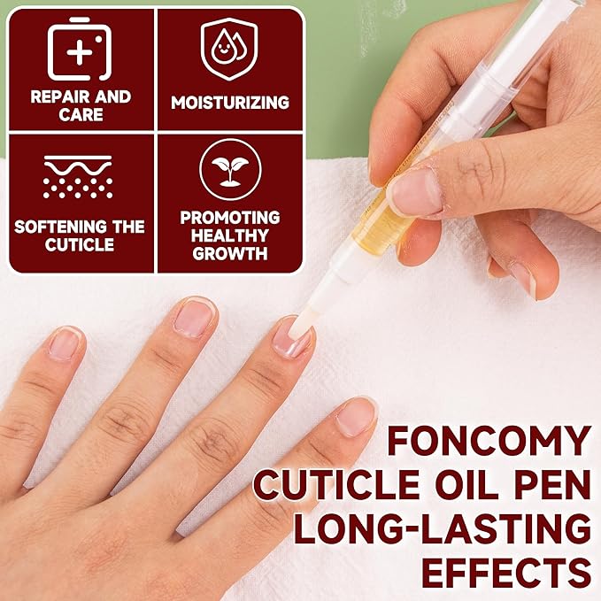 Cuticle Oil Pens - 8 PCS Revitalizing Oil Pen with Soft Brush for Nail Care, Cuticle Softener to Prevent Dry and Cracked Nails with Nail File, Mixed Scents