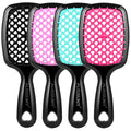 4 Pack Vented Detangling Hair Brush - Detangler Hairbrush with Soft Bristles for Effortless Tangle Free - Ideal for Wet Dry or Curly Damaged Hair for Women Men Kids