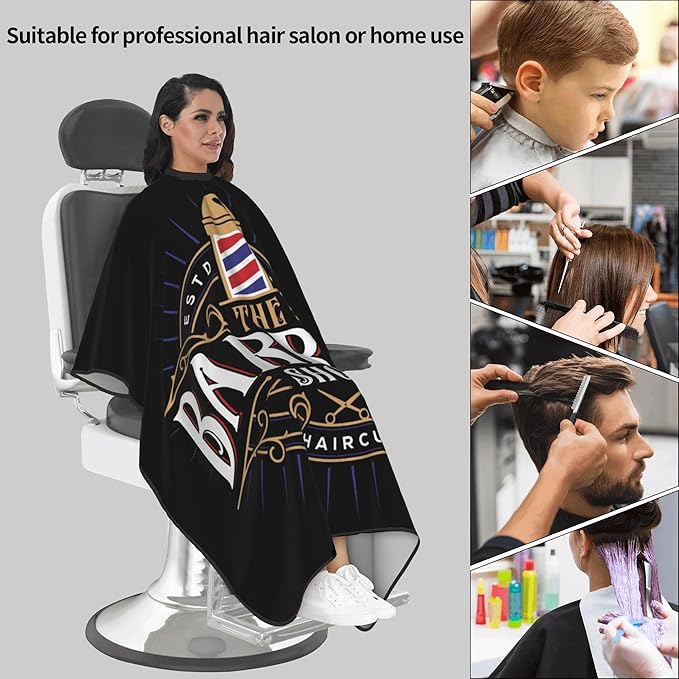 Adult Barber Cape, Professional Salon Haircut Capes, Haircut Kit Hairdressing Apron for Home Salon Barbershop