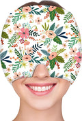 ZNÖCUETÖD Migraine Headache Relief Cap Hat, Head ice Pack Wrap Cooling Gel Ice Beanie Cold Cap Hot/Cold Compress Therapy for Sinus, Stress, Tension, Head Pain Relief - Reusable Gift for Women (White)