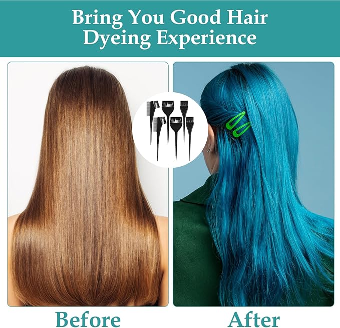6pcs Hair Coloring Brush, Hair Dye Brushes Set, Professional Salon Hair Color Applicator Kit, Hair Color Brush for Hair Salon, Hair Tint Dyeing Brush Set for Coloring and Dyeing