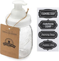 Jarmazing Products Mason Jar Foaming Soap Dispenser – White – with 16 Ounce Ball Mason Jar - One Pack!