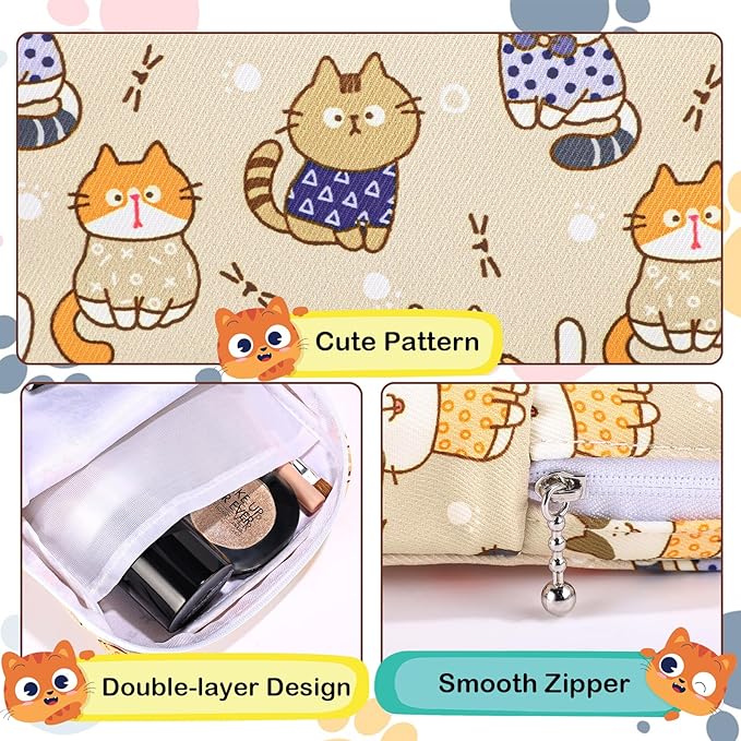 Period Bag, Canvas Sanitary Napkin Storage Bag for Girls Womens, Portable Sanitary Napkin Period Pad Pouch for Purse, Small Make Up Bags(F513B-H)