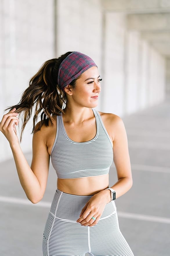 Maven Thread 4" Wide Workout Headbands for Women (2 Pack) – Non-Slip Sweatbands for Gym, Running & Yoga