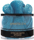 African Net Sponge Authentic, Loofah Exfoliating Body Scrubber Bath Sponge, African Exfoliating Net Sponge Back Scrubber Washcloth for Shower, Body Care Bathing Accessories (Sky Blue)