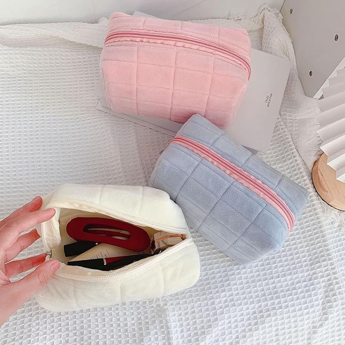 Makeup Cosmetic Bag Small Checkered Pouch Make Up Purse Bag Y2k Accessories