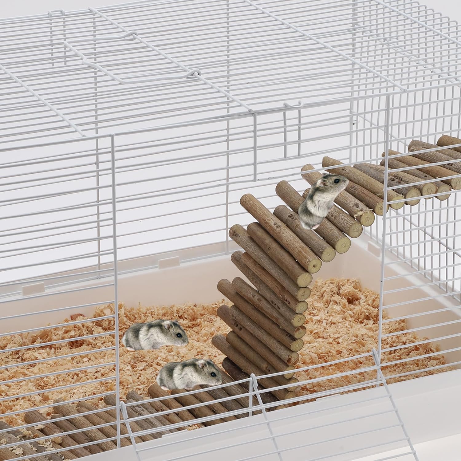 Hamster Toys, Flexible Hamster Wooden Bridge, 11.8In Hamster Fence, Hamster Cage Decor and Platforms, Hamster Cage Accessories(19.69In)