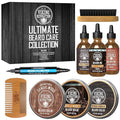 Viking Revolution Ultimate Beard Care Collection - Gifts for Men Includes Oil, Balm, Brush, Comb and Pen - Beard Kit for Men with Sandalwood, Spiced Vanilla, Coffee Whiskey, Sweet Tobacco