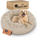 Donut Dog Bed - Premium Comfort for Anxiety Relief - Fluffy & Calming Design with Ultra-Plush Support | Cozy Round Dog Bed with Super Soft Circle Style (Size XL Beige)
