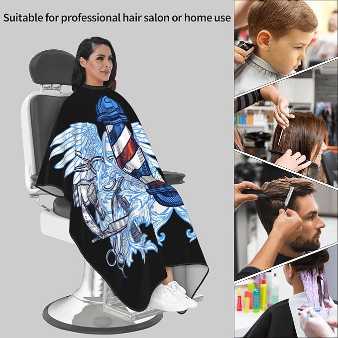 Adult Barber Cape, Professional Salon Haircut Capes, Haircut Kit Hairdressing Apron for Home Salon Barbershop