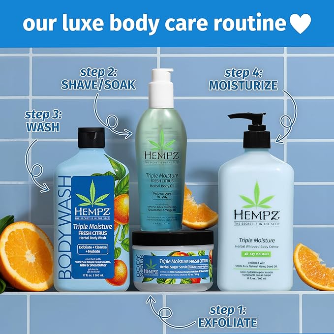 Hempz Triple Moisture Body Moisturizer,17 Oz – Hydrating Lotion Rich with Minerals,Vitamin C,& Hempseed Oil to Nourish & Repair Extremely Dry or Sensitive Skin for Body,(Pack of 2)