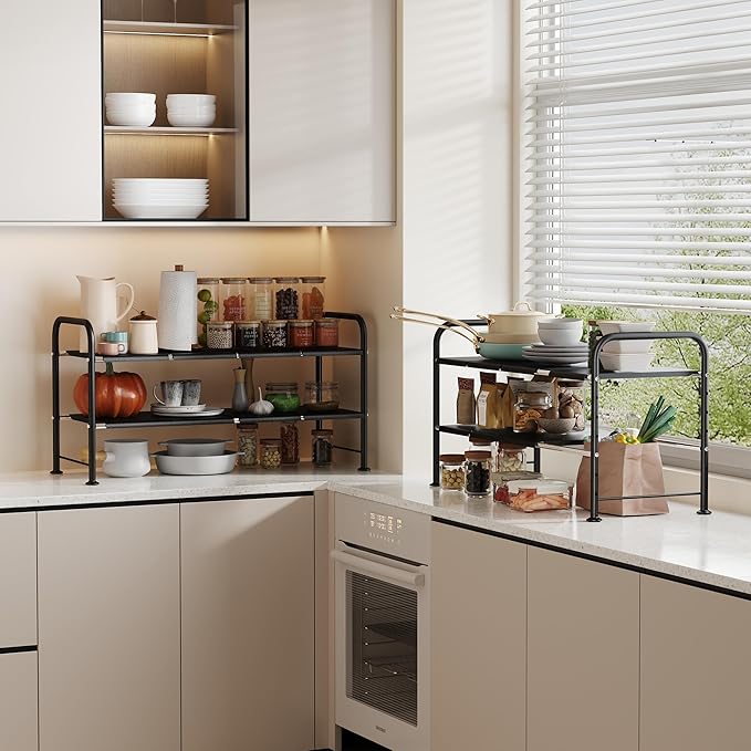 NETEL Adjustable Under Sink Organizers and Storage,Expandable Cabinet Storage Shelf
