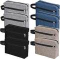 8 PCS Travel Toiletry Bag for Women and Men, Travel Pouch, Large Shaving Bag, Portable Grooming Bags, Foldable Storage Bags with Handle for Cosmetics Toiletries Tools, 4 Colors