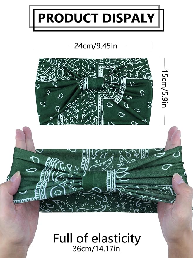 Wide Headbands for Women Knotted No Slip Head Bands Soft Turban Headband Hair Accessories Boho African Solid Color Head Wraps for Women Yoga Workout Pack of 6 (Nature)