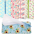 5 Pieces Tissues Purse Pocket Tissue Holder Reusable Travel Pouch Fabric Zipper Enclosed Small Size Daisy Pattern Holder for Purse Coins for Summer, 5.25 x 3 Inches (Summer Flower)
