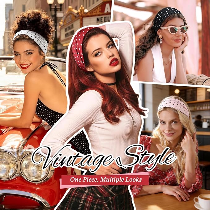 Wide Headbands for Women Knotted No Slip Head Bands Soft Turban Headband Hair Accessories Boho African Solid Color Head Wraps for Women Yoga Workout Pack of 6