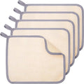 Tatuo 5 Pcs Exfoliating Face and Body Wash Cloths Towel Weave Bath Exfoliating Scrub Massage Bath Cloth for Women and Men, 10.63 x 9.05 Inch (Gray Edge)