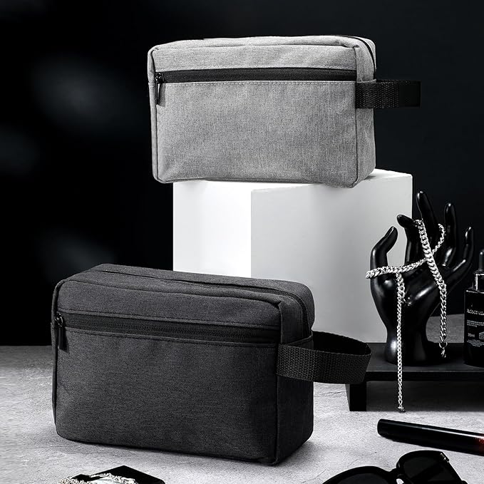 Sanwuta 8 Pcs Travel Toiletry Bag for Men Waterproof Grooming Bag Portable Cosmetic Storage Makeup Pouch Organizer with Large Capacity Groomsmen Gifts for Wedding Day