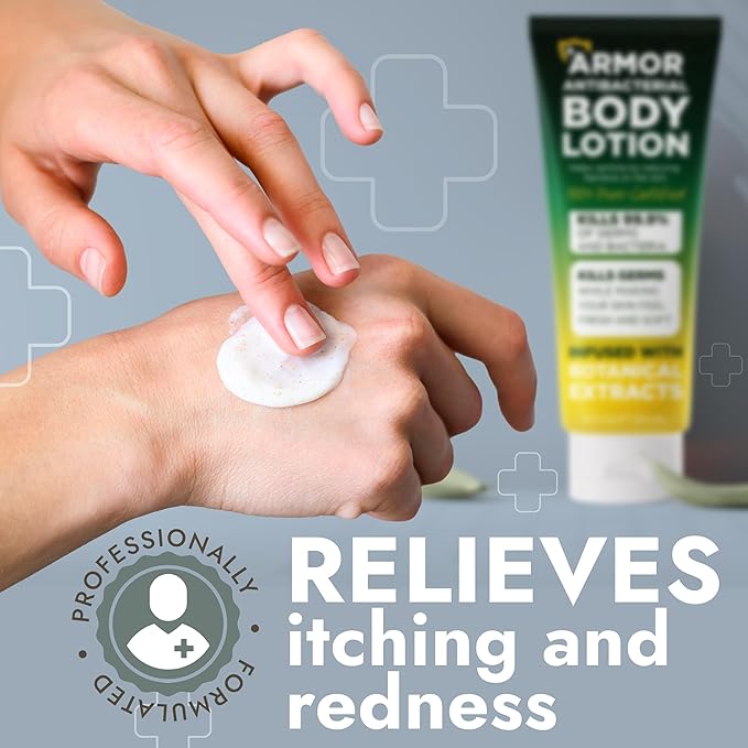 Antibacterial Body Lotion | Kills 99.9% of Germs & Bacteria | Body Lotion for Women & Men Helps Sanitize Skin | Infused with Botanical Extracts | Fresh, Soft & Moisturized Skin | 4 fl oz