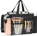 TANTO Small Makeup Bag, Professional Makeup Artist Bag Travel Cosmetic Bag Makeup Kit Bags with Adjustable Dividers Multi Pocket Cosmetic Storage Organizer for Beauty Pros (Black)