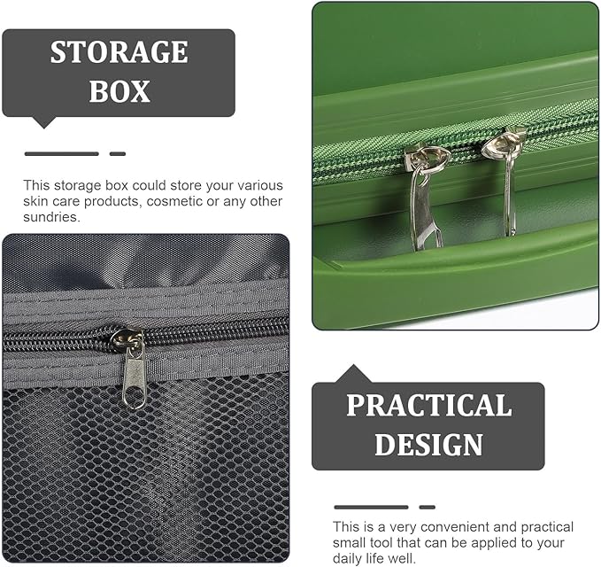 Travel Makeup Case Organizer 14 Inch Lightweight Cosmetic Storage Box with Elastic Band for Skincare and Essentials Portable Makeup Train Case for Home and Office