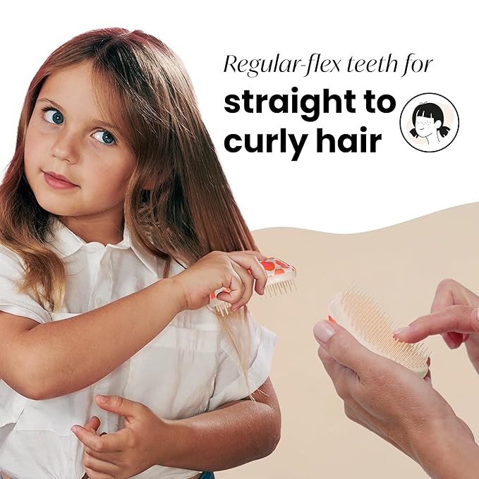 Tangle Teezer Original Detangler Brush, Dry & Wet Travel Size Mini Hair Brush, for Kids & All Hair Types, Orange Safari