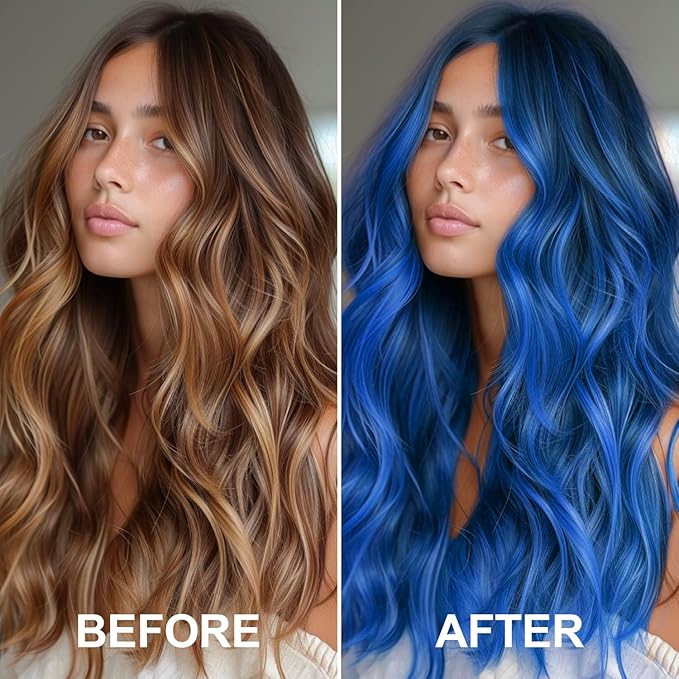 Temporary Hair Color Spray, Blue One-Time Use Hair Color Dye for Women and Kids, Disposable Natural Hair Strong Style Hair Dye-On 1-Day Washable for Cosplay Party DIY,Christmas Party, Halloween (Blue)