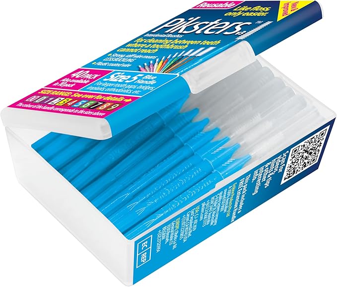 Piksters Interdental Brushes, 40 pk, Size 5, Interdental Tooth Brush for Large Gaps, Gum Soft Bristles for Plaque Removal, Safe for Braces