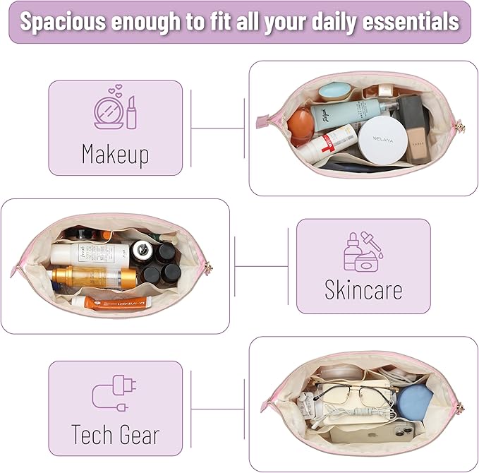 Ms. pen- Aesthetic Quilted Makeup Bag for Women, Pink, Puffy Padded Cute Makeup Bag Cute, Cosmetic Pouch, Quilted Pouch, Mother's Day